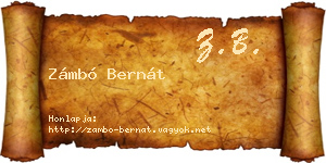 Zámbó Bernát névjegykártya